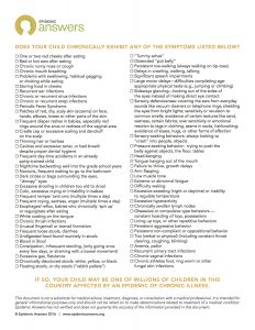 Epidemic Answers Symptoms Checklist